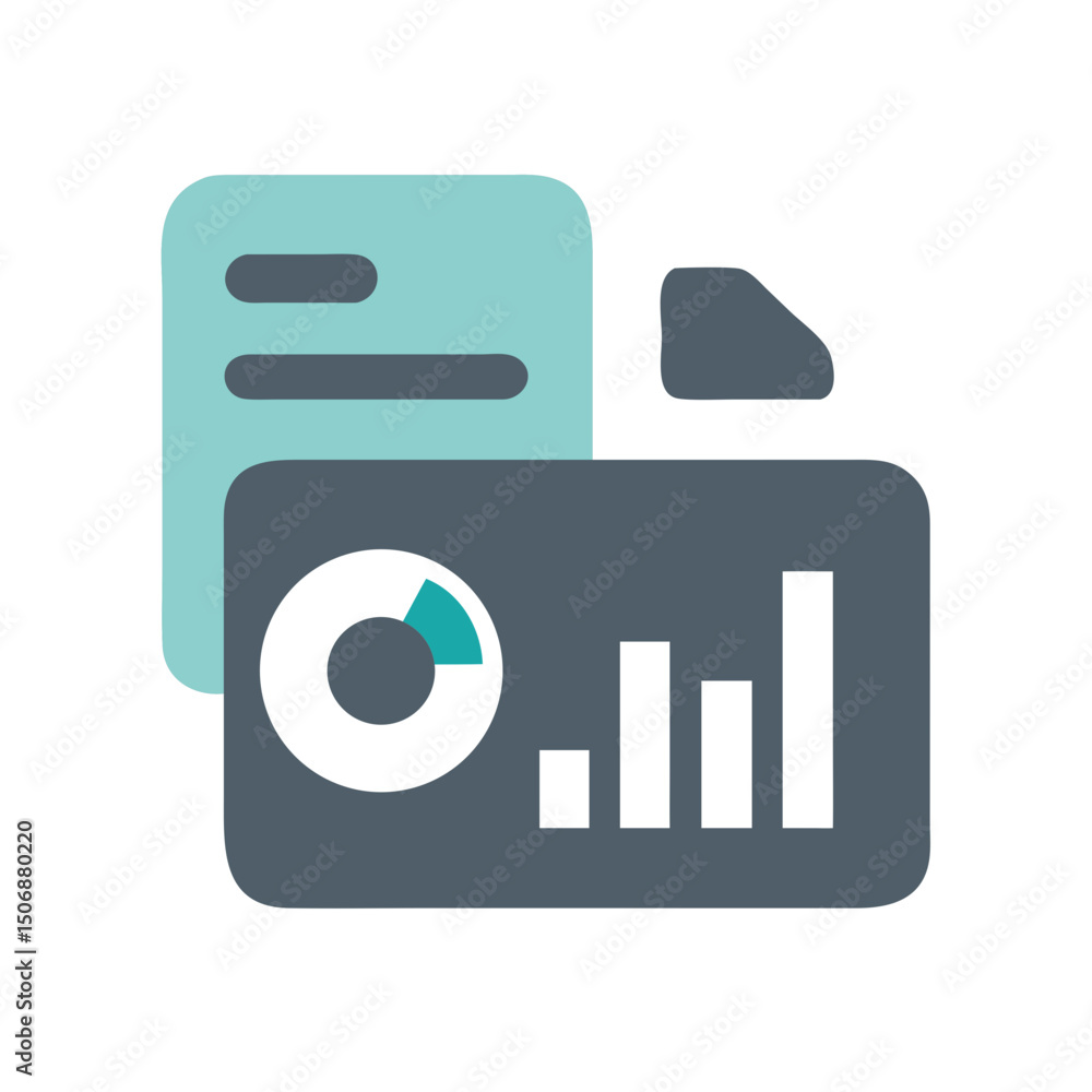 Poster data analysis report with chart elements business presentation document