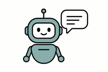 Fototapeta premium AI Chatbot Talking White Background ChatGPT Artificial Intelligence Robot Communication Concept Isolated Character Illustration Simple Clean Design Style Graphic