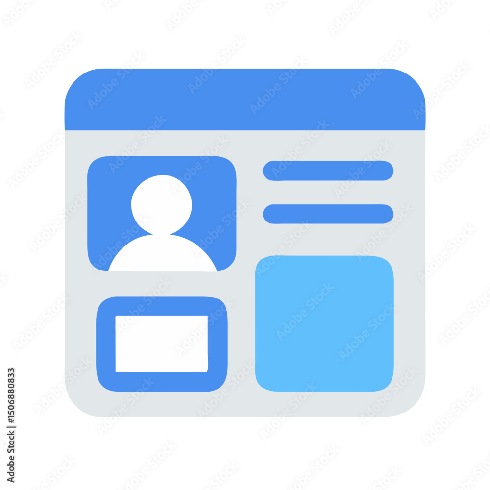 Poster website template icon showing contact and information layout
