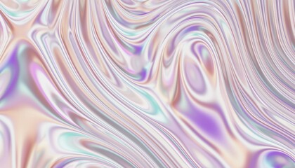 3d Chrome holographic fluid abstract background, futuristic modern banner design, liquid iridescent stylized backdrop illustration