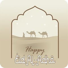 Eid al-Adha Celebration. Eid al-Adha greeting card. Can be used for cards, posters, websites, flyers. Vector illustration.