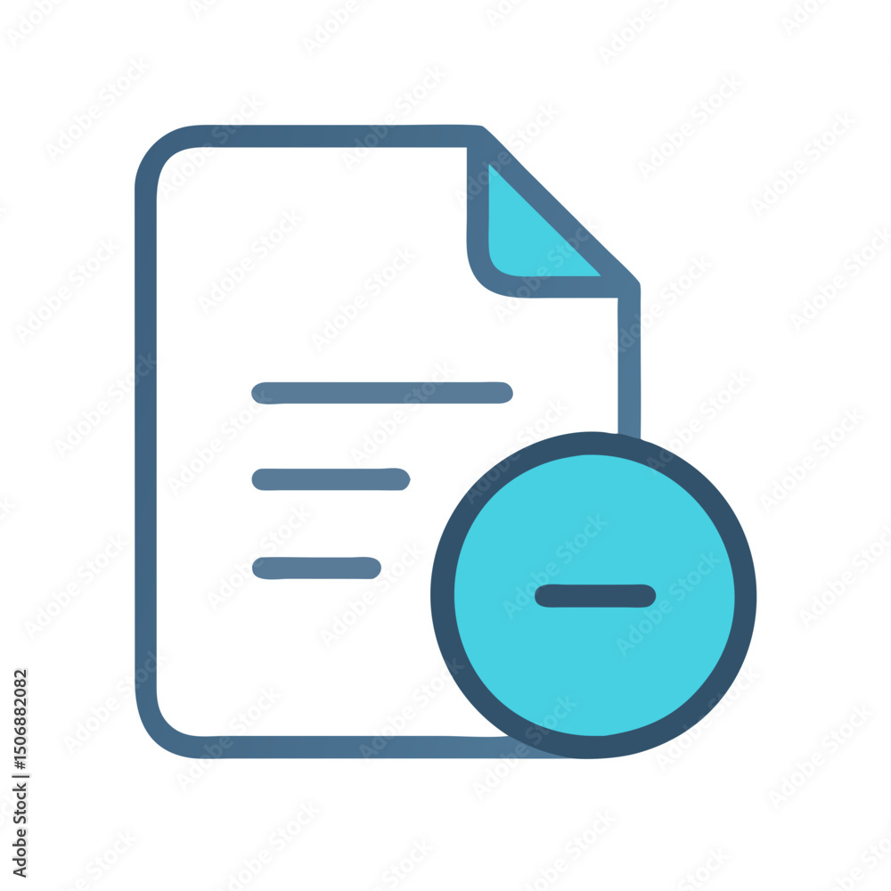 Poster document removal icon representing deleting data or file