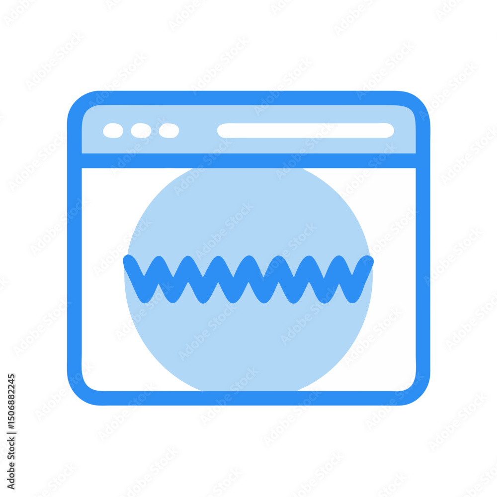 Aufkleber minimalist website interface design with wavy line icon
