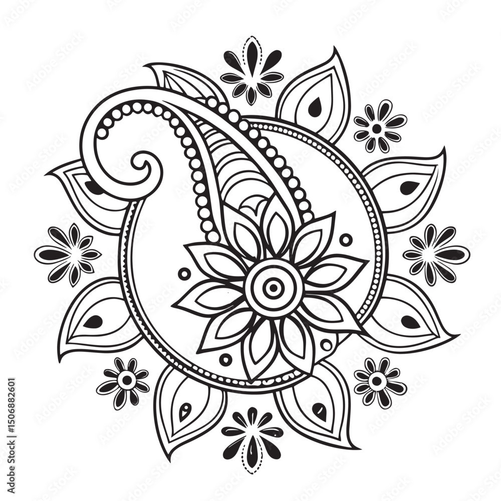 Aufkleber circular pattern in the form of a mandala. henna tatoo mandala. mehndi style. decorative pattern in 