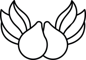 Garlic Parmesan Wing Chicken Snack Sketch Line Art Vector Illustration