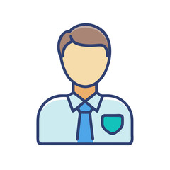 Icon illustration of a faceless man wearing a business attire