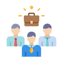 Obraz premium Job candidates with briefcase symbol signify employment opportunity concept