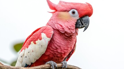 Elegant Major Mitchell's Cockatoo perches, showing vibrant pink plumage details