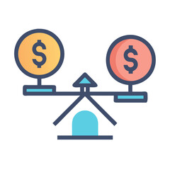 Flat design money balance illustration on White Background stock