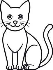 Minimalist Cat Line Art Illustration for Graphic Design and Creative Projects