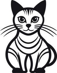 Minimalist Cat Line Art Design for Creative Projects and Graphic Illustrations