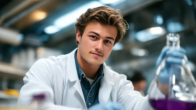 Biochemist testing a new drug in a pharmaceutical lab