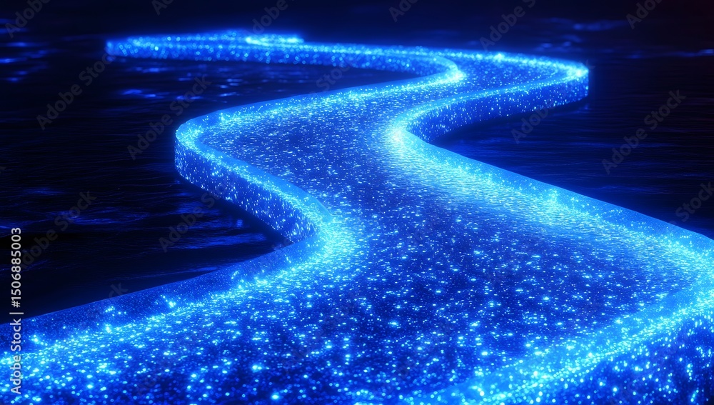 Aufkleber a digital highway made of glowing data streams, representing the fast-paced nature of big data and f