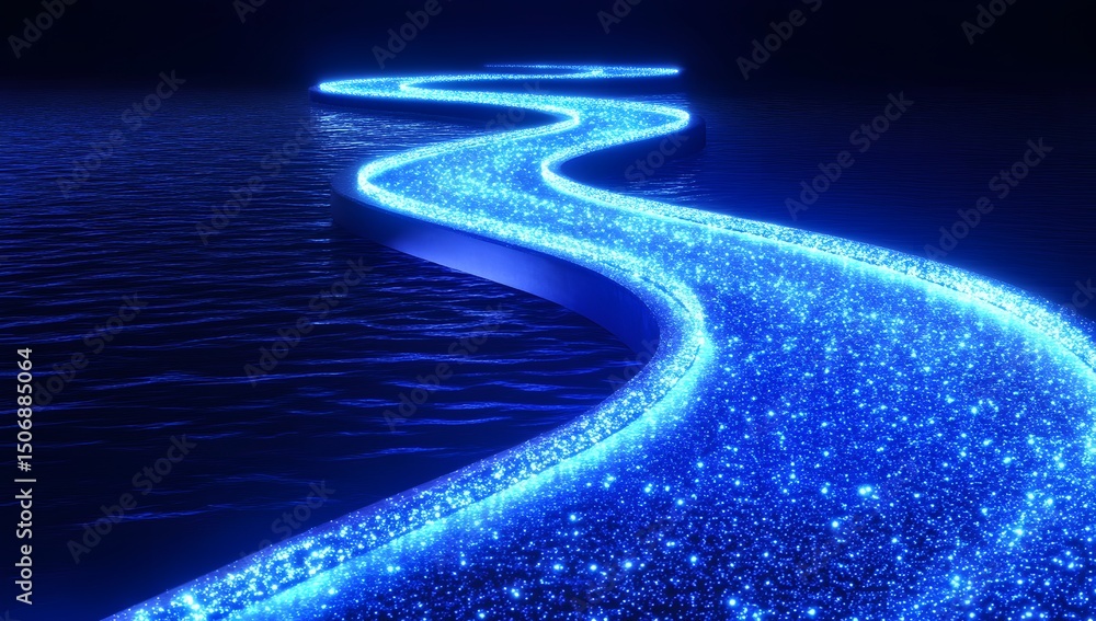 Poster a digital highway made of glowing data streams, representing the fast-paced nature of big data and f