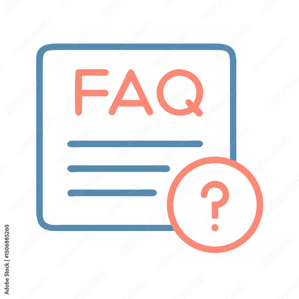 Poster modern faq document symbol with question mark flat design