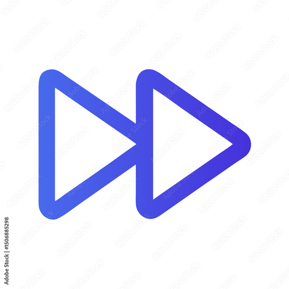 Poster abstract forward icon with a gradient color scheme