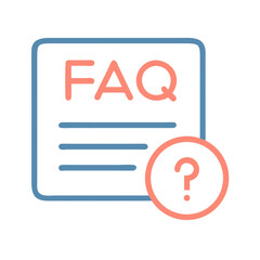 Modern FAQ document symbol with question mark flat design