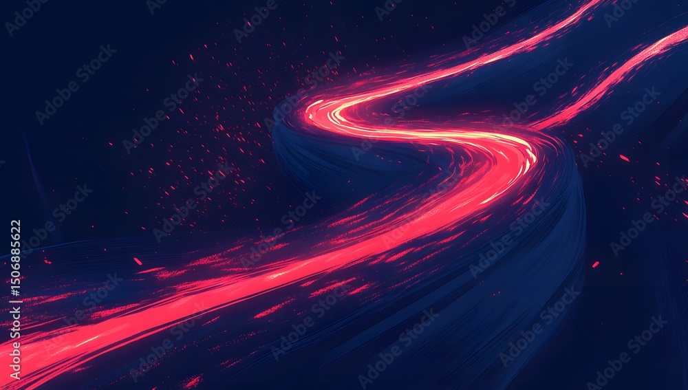 Poster a digital highway of data flowing, symbolizing the fast-paced nature of technology and information i