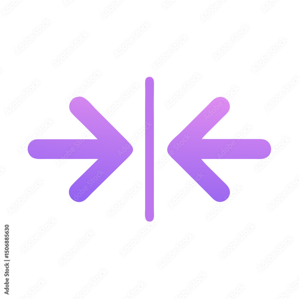 Poster gradient arrows pointing inward with center line on white