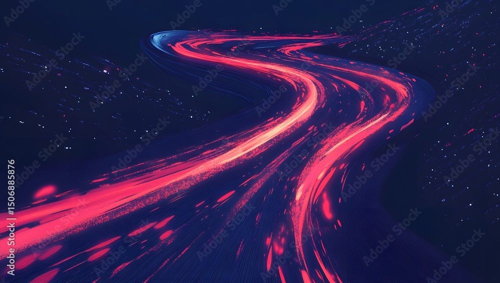 Poster a digital highway of data flowing, symbolizing the fast-paced nature of technology and information i