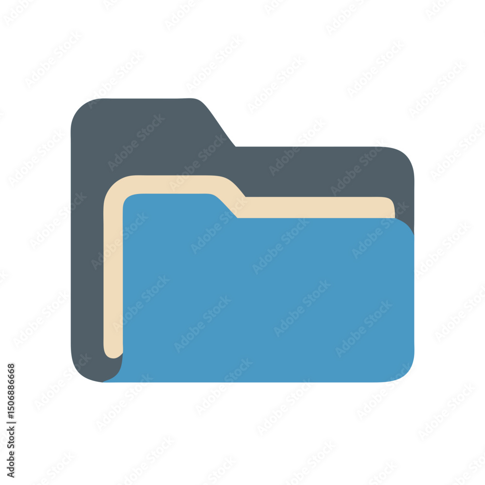 Poster flat design file folder icon over white background