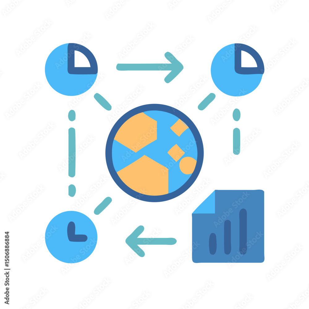 Poster global data analysis and connection network for business solution