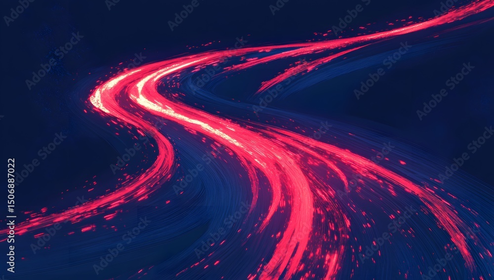 Aufkleber a digital highway of data flowing, symbolizing the fast-paced nature of technology and information i