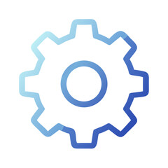 Blue gradient gear graphic on dark background illustration