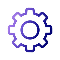 Abstract Gear Icon with Gradient on White Background