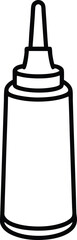 Obraz premium Ketchup Bottle Sauce Container Sketch Line Art Vector Illustration