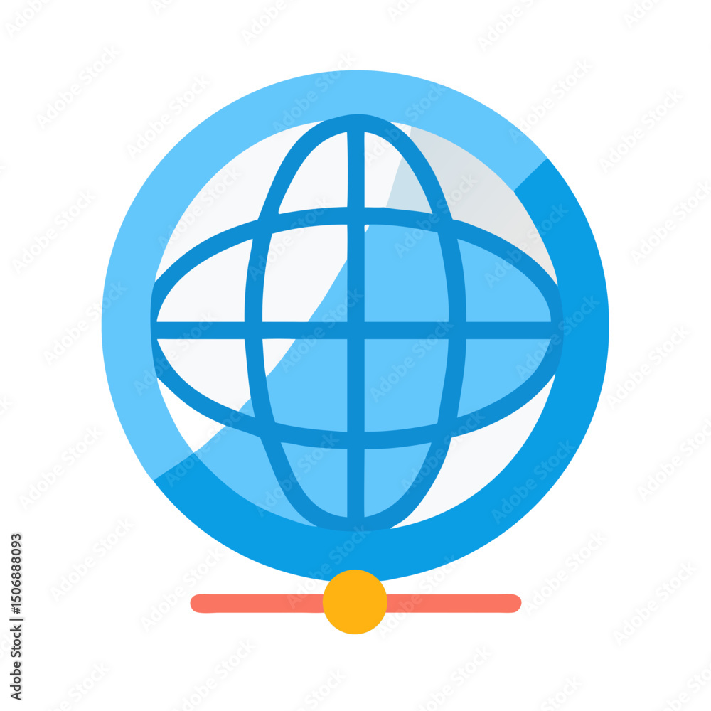 Poster global network icon design for technology and communication concept
