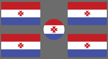 Republic of Mordovia flag vector illustration isolated on white background. Russia oblast flag. Mordovia flag. Russian federation territory.