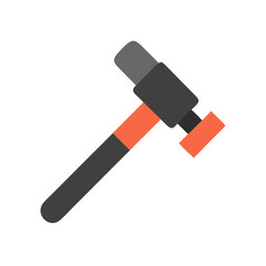 Stylized hammer illustration against black backdrop, minimalist tool theme