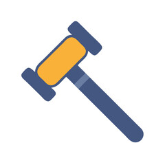 Simple flat icon gavel on a White Background
