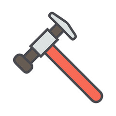 Stylized hammer illustration isolated on White Background for construction