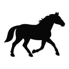 Obraz premium Black horse silhouette running