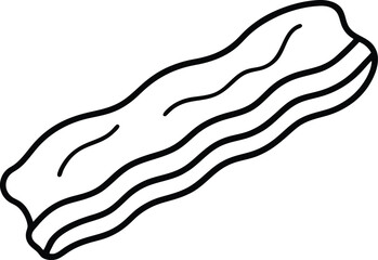 Mini Bacon Puff Baked Savory Pastry Line Art Vector Illustration