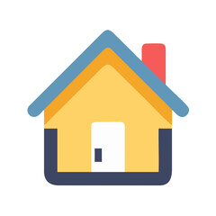 Simple vector house icon on White Background, flat design