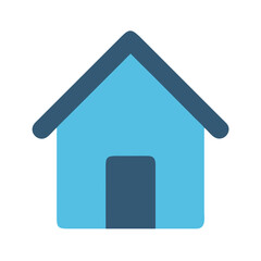 Blue house icon against White Background representing home