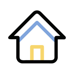 Minimalistic house icon in flat design style on White