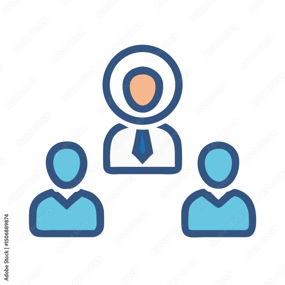 Poster organization structure icon showing hierarchy and team management