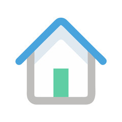 Minimalist home icon with soft colors on White Background