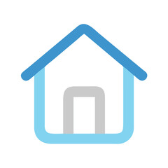 Simple blue house icon isolated on White Background