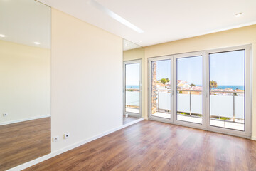 empty room with windows