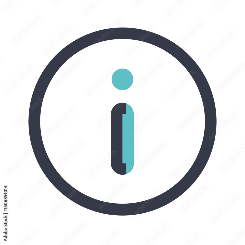 Poster information icon in a circle with minimalist style