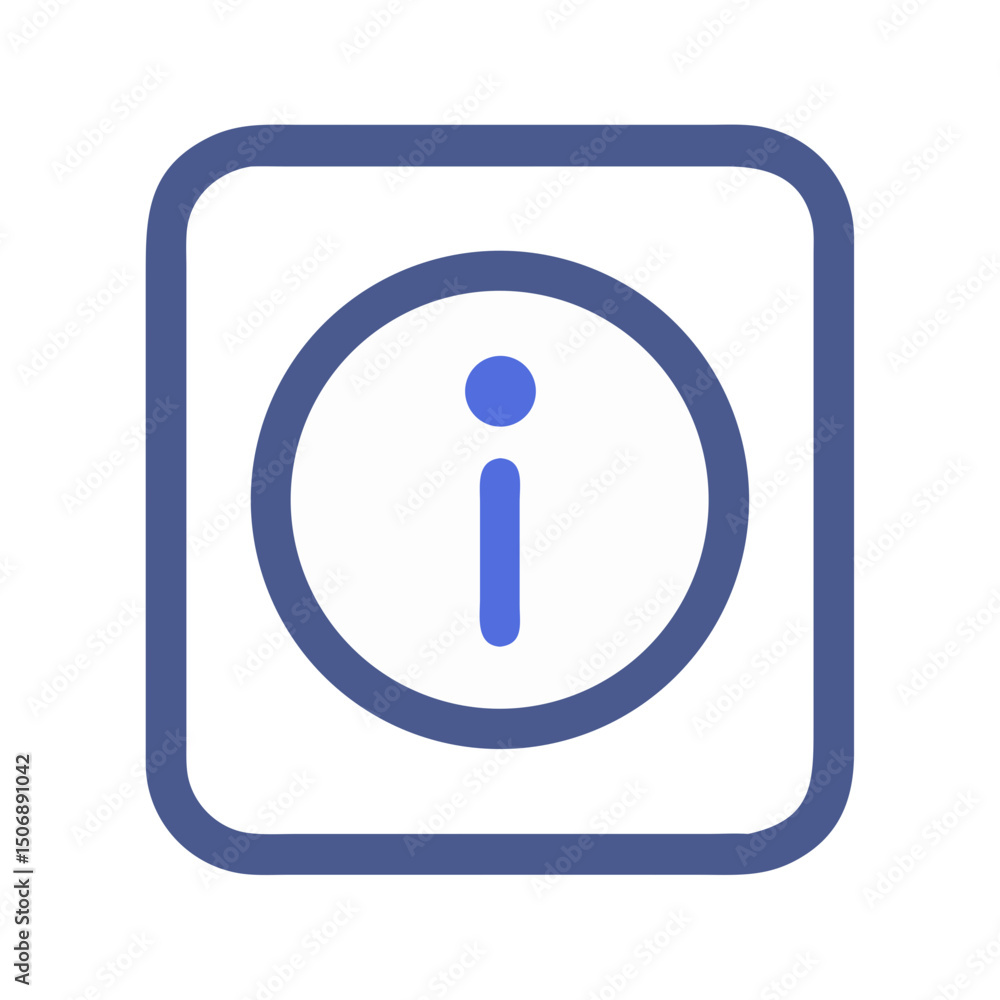 Poster information icon within a simple rounded square frame