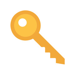Golden key isolated on White Background symbol of security