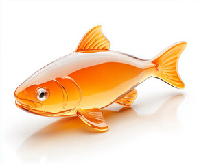 Fototapeta premium An Elegant Goldfish Displaying Its Exquisite Features in a Captivating Light.