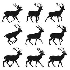 deer silhouettes vector