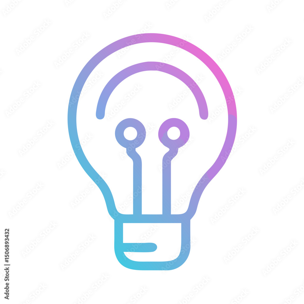 Poster gradient light bulb vector icon for business concepts